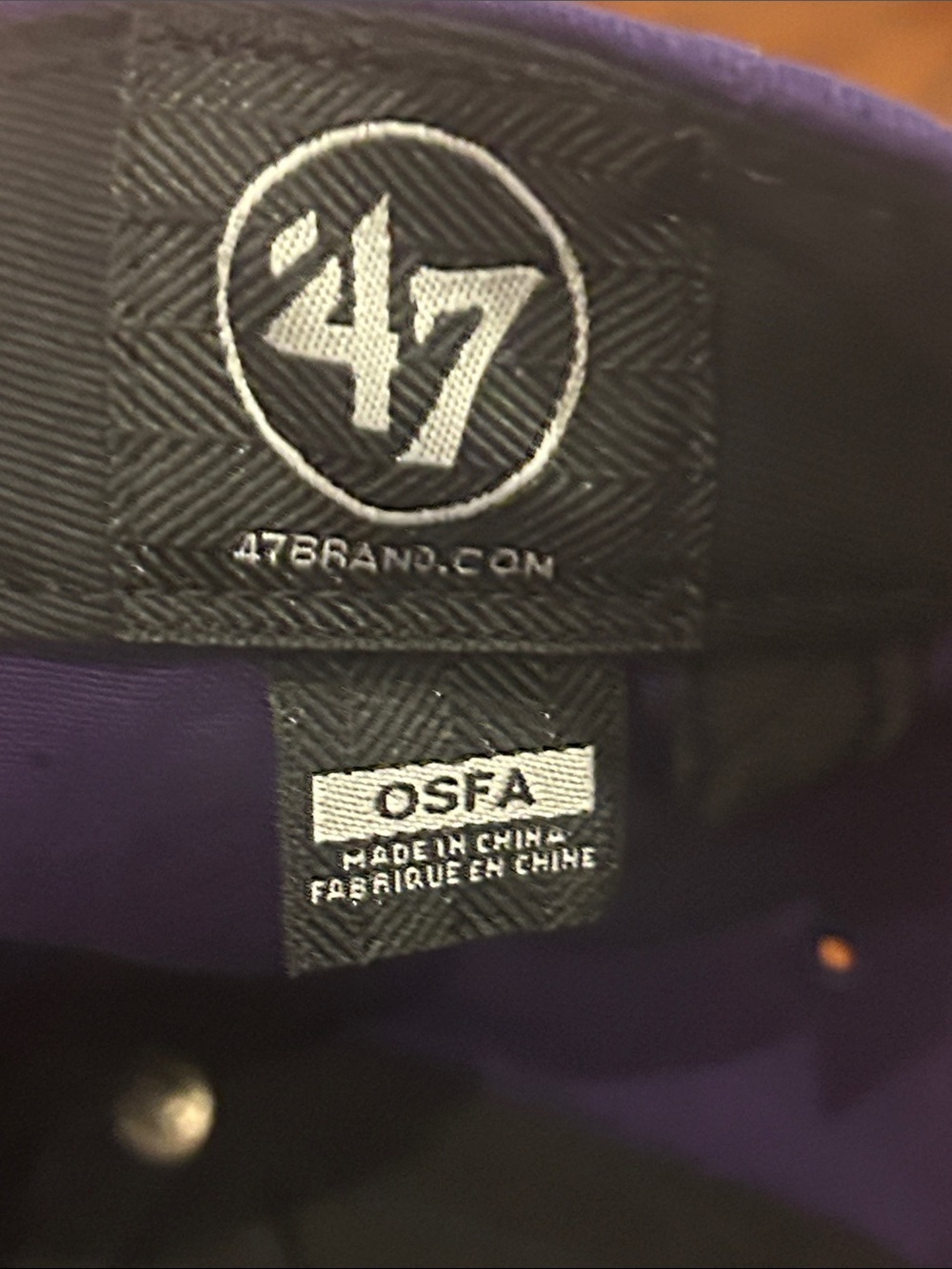 University Of Central Arkansas Bears UCA ‘47 Brand Purple Cap O/S Velcro New! - Picture 7 of 9